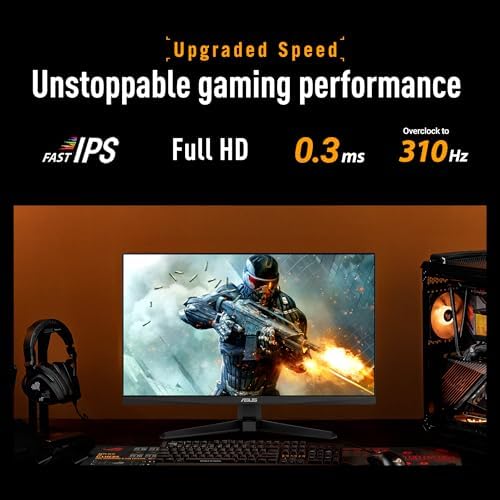 ASUS TUF Gaming Series 5 24 5  1080P Monitor  VG259QMR5A    Fast IPS  310Hz  0 3ms  G SYNC Compatible  FreeSync Premium  Extreme Low Motion Blur Sync  99  sRGB  DisplayWidget  Gaming AI  3 yr warranty