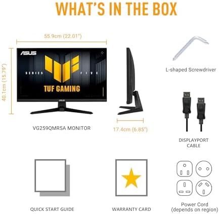 ASUS TUF Gaming Series 5 24 5  1080P Monitor  VG259QMR5A    Fast IPS  310Hz  0 3ms  G SYNC Compatible  FreeSync Premium  Extreme Low Motion Blur Sync  99  sRGB  DisplayWidget  Gaming AI  3 yr warranty