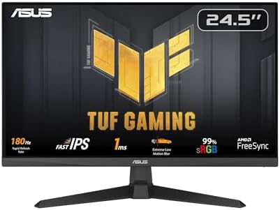 ASUS TUF Gaming Series 5 24 5  1080P Monitor  VG259QMR5A    Fast IPS  310Hz  0 3ms  G SYNC Compatible  FreeSync Premium  Extreme Low Motion Blur Sync  99  sRGB  DisplayWidget  Gaming AI  3 yr warranty