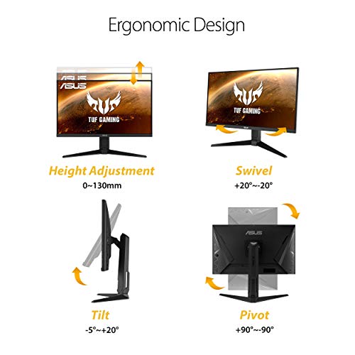 ASUS TUF Gaming VG27AQL1A 27  HDR Monitor  1440P WQHD  2560 x 1440   170Hz  Supports 144Hz   IPS  1ms  G SYNC Compatible  Extreme Low Motion Blur Sync  HDR400  130  sRGB  Eye Care  HDMI DisplayPort