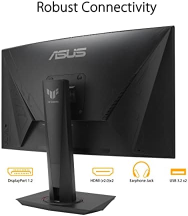 ASUS TUF Gaming VG27VH1B 27  Curved Monitor  1080P Full HD  165Hz  Supports 144Hz   Extreme Low Motion Blur  Adaptive sync  FreeSync Premium  1ms  Eye Care  HDMI D Sub  BLACK