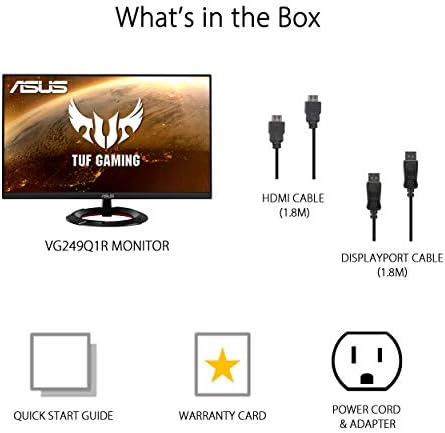 ASUS TUF Gaming VG27VH1B 27  Curved Monitor  1080P Full HD  165Hz  Supports 144Hz   Extreme Low Motion Blur  Adaptive sync  FreeSync Premium  1ms  Eye Care  HDMI D Sub  BLACK
