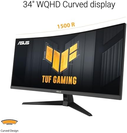 ASUS TUF Gaming VG27VH1B 27  Curved Monitor  1080P Full HD  165Hz  Supports 144Hz   Extreme Low Motion Blur  Adaptive sync  FreeSync Premium  1ms  Eye Care  HDMI D Sub  BLACK