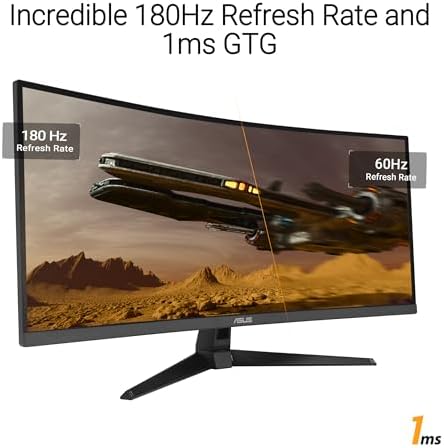 ASUS TUF Gaming VG27VH1B 27  Curved Monitor  1080P Full HD  165Hz  Supports 144Hz   Extreme Low Motion Blur  Adaptive sync  FreeSync Premium  1ms  Eye Care  HDMI D Sub  BLACK