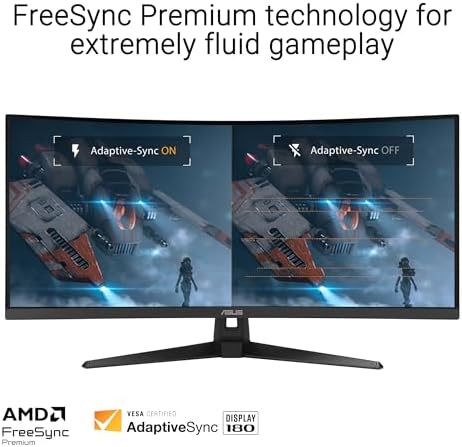 ASUS TUF Gaming VG27VH1B 27  Curved Monitor  1080P Full HD  165Hz  Supports 144Hz   Extreme Low Motion Blur  Adaptive sync  FreeSync Premium  1ms  Eye Care  HDMI D Sub  BLACK