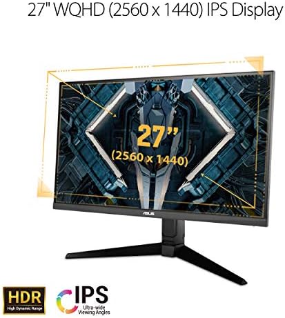 ASUS TUF Gaming VG27AQL1A 27  HDR Monitor  1440P WQHD  2560 x 1440   170Hz  Supports 144Hz   IPS  1ms  G SYNC Compatible  Extreme Low Motion Blur Sync  HDR400  130  sRGB  Eye Care  HDMI DisplayPort
