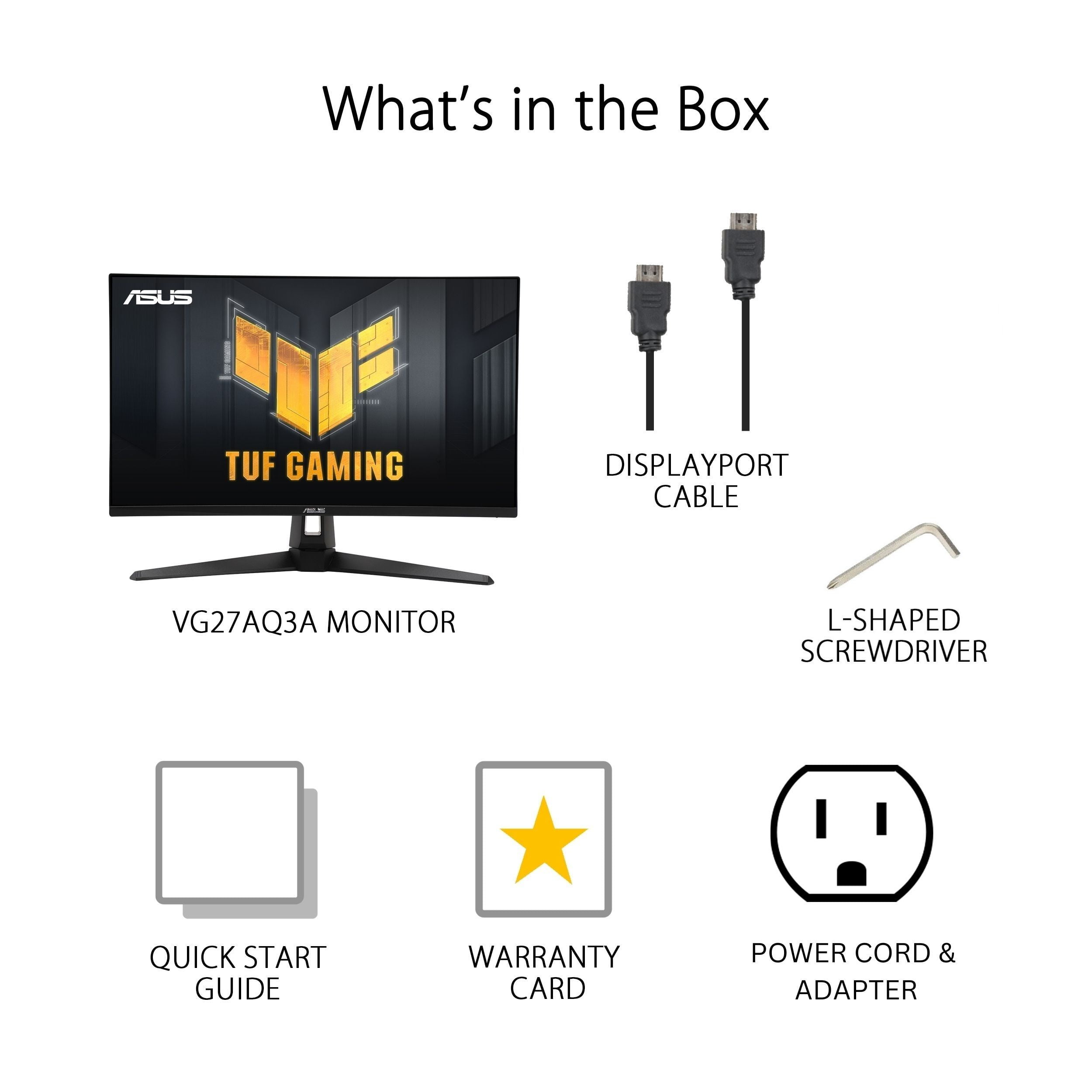 ASUS TUF Gaming VG27AQ3AZ Gaming Monitor   27" QHD  2560x1440   180Hz  Fast IPS  1ms  GTG 