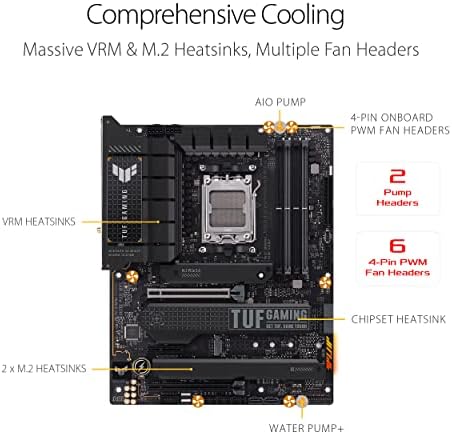 ASUS TUF Gaming X670E PLUS WiFi 6E Socket AM5  LGA 1718  Ryzen 7000 ATX Gaming Motherboard 16 Power Stages  PCIe  5 0  DDR5 Memory  Four M 2 Slots 2 5 Gb LAN USB 4  Aura RGB Lighting