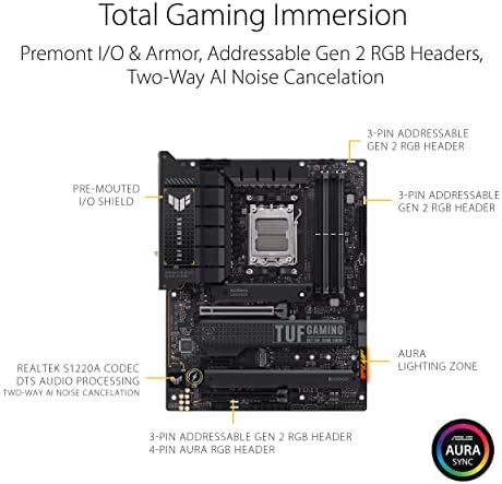 ASUS TUF Gaming X670E PLUS WiFi 6E Socket AM5  LGA 1718  Ryzen 7000 ATX Gaming Motherboard 16 Power Stages  PCIe  5 0  DDR5 Memory  Four M 2 Slots 2 5 Gb LAN USB 4  Aura RGB Lighting