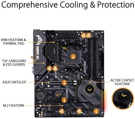 ASUS TUF Gaming X670E PLUS WiFi 6E Socket AM5  LGA 1718  Ryzen 7000 ATX Gaming Motherboard 16 Power Stages  PCIe  5 0  DDR5 Memory  Four M 2 Slots 2 5 Gb LAN USB 4  Aura RGB Lighting