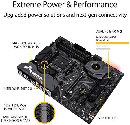 ASUS TUF Gaming X670E PLUS WiFi 6E Socket AM5  LGA 1718  Ryzen 7000 ATX Gaming Motherboard 16 Power Stages  PCIe  5 0  DDR5 Memory  Four M 2 Slots 2 5 Gb LAN USB 4  Aura RGB Lighting
