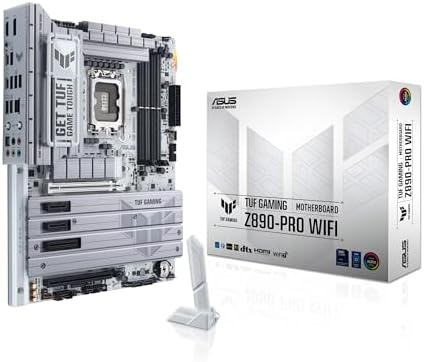 ASUS TUF Gaming Z890 PRO WiFi Z890 LGA 1851 ATX Motherboard  Intel  Core  Ultra Series 2 Ready  Advanced AI PC Ready  16 1 2 1 Stages  DDR5  PCIe  5 0  Thunderbolt 4 Type C  4X M 2  Wi Fi 7  2 5Gb