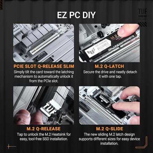 ASUS TUF Gaming Z890 PRO WiFi Z890 LGA 1851 ATX Motherboard  Intel  Core  Ultra Series 2 Ready  Advanced AI PC Ready  16 1 2 1 Stages  DDR5  PCIe  5 0  Thunderbolt 4 Type C  4X M 2  Wi Fi 7  2 5Gb