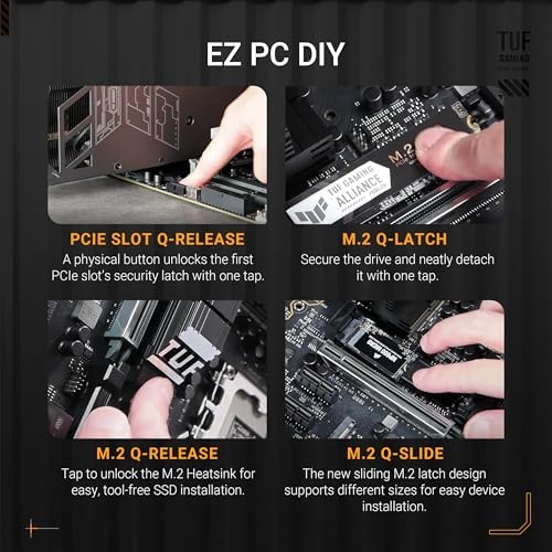 ASUS TUF Gaming Z890 PLUS WiFi Z890 LGA 1851 ATX Motherboard  Intel  Core  Ultra Series 2 Ready  Advanced AI PC Ready  16 1 2 1 Stages  DDR5  PCIe  5 0  Thunderbolt  4 Type C   4X M 2  Wi Fi 7  2 5Gb