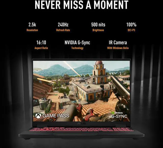 ASUS TUF Gaming   18" GeForce RTX 5070 Laptop GPU   AMD Ryzen 7 260    16GB  8GBx2  Memory   1 TB PCIe SSD   Windows 11 Home   Gaming Laptop   240 Hz IPS  FA808UP NS74