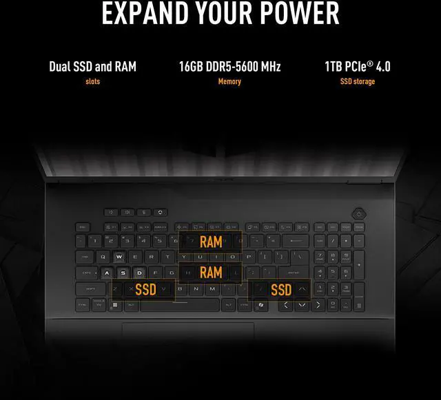 ASUS TUF Gaming   18" GeForce RTX 5070 Laptop GPU   AMD Ryzen 7 260    16GB  8GBx2  Memory   1 TB PCIe SSD   Windows 11 Home   Gaming Laptop   240 Hz IPS  FA808UP NS74