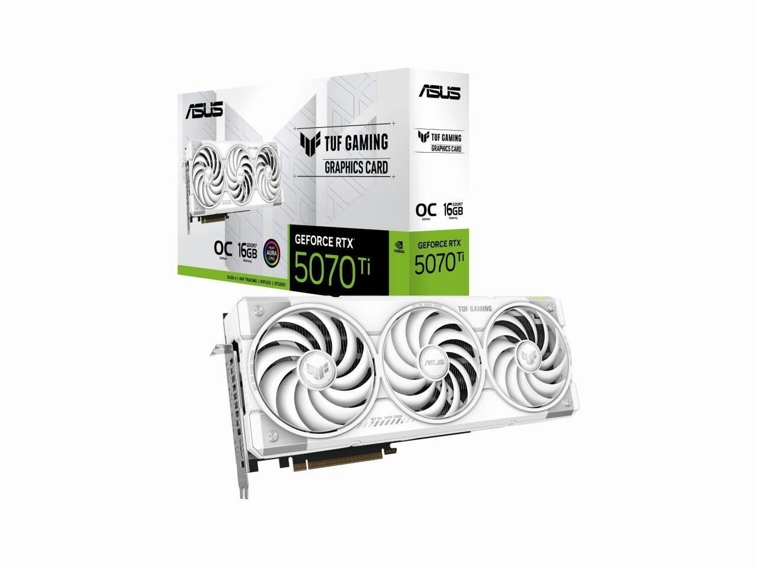 ASUS TUF Gaming white GeForce RTX 5070 Ti OC Edition 16GB GDDR7 TUF RTX5070TI O16G WHITE GAMING PCI Express 5 0 DLSS 4 0 Graphics Card
