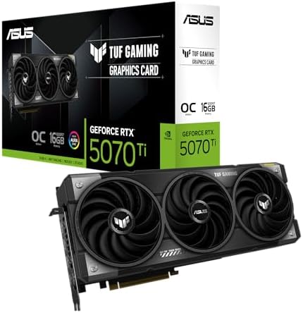 ASUS TUF GeForce RTX  5070 Ti 16GB GDDR7 OC Edition Graphics Card  NVIDIA  Desktop  PCIe  5 0  HDMI /DP 2 1  3 125 Slot  Military Grade Components  Protective PCB Coating  Axial tech Fans