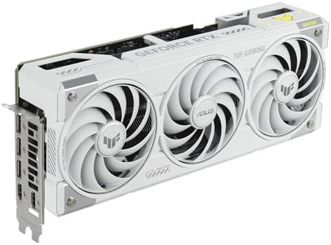 ASUS TUF GeForce RTX  5070 Ti 16GB GDDR7 White OC Edition Graphics Card  NVIDIA  Desktop  PCIe  5 0  HDMI /DP 2 1  3 125 Slot  Military Grade Components  Protective PCB Coating  Axial tech Fans 
