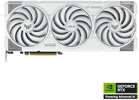 ASUS TUF GeForce RTX  5070 Ti 16GB GDDR7 White OC Edition Graphics Card  NVIDIA  Desktop  PCIe  5 0  HDMI /DP 2 1  3 125 Slot  Military Grade Components  Protective PCB Coating  Axial tech Fans 