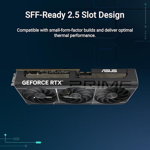 ASUS La tarjeta gráfica Prime GeForce RTX™ 5070 de 12 GB GDDR7 lista para SFF (PCIe® 5.0, 12 GB GDDR7, HDMI®/DP 2.1, 2.5 ranuras, ventiladores de tecnología axial, BIOS dual)