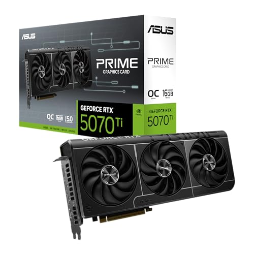 ASUS The SFF Ready Prime GeForce RTX  5070 Ti OC Edition 16GB GDDR7 Graphics Card  PCIe  5 0  16GB GDDR7  HDMI /DP 2 1  2 5 Slot  Axial tech Fans  Dual BIOS