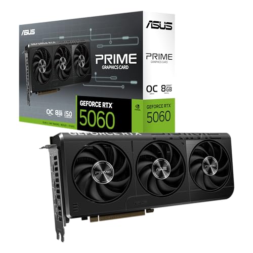 ASUS The SFF Ready Prime GeForce RTX  5060 8GB GDDR7 OC Edition Graphics Card  PCIe  5 0  8GB GDDR7  HDMI /DP 2 1  2 5 Slot  Axial tech Fans  Dual BIOS 