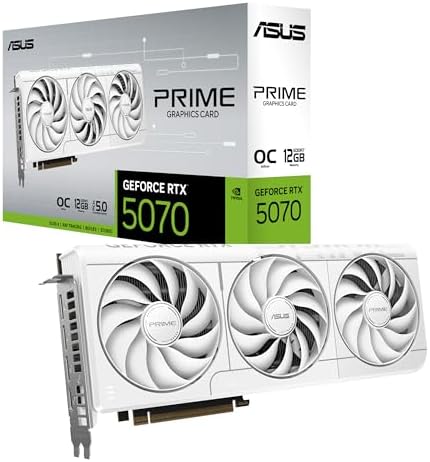 ASUS The SFF Ready Prime GeForce RTX  5070 OC Edition 12GB GDDR7 Graphics Card  PCIe  5 0  12GB GDDR7  HDMI /DP 2 1  2 5 Slot  Axial tech Fans  Dual BIOS 