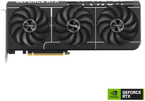 ASUS The SFF Ready Prime GeForce RTX  5080 OC Edition 16GB GDDR7 Graphics Card  PCIe  5 0  16GB GDDR7  HDMI /DP 2 1  2 5 Slot  Axial tech Fans  Vapor Chamber  Dual BIOS 