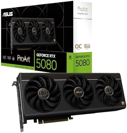 ASUS The SFF Ready Prime GeForce RTX  5080 OC Edition 16GB GDDR7 Graphics Card  PCIe  5 0  16GB GDDR7  HDMI /DP 2 1  2 5 Slot  Axial tech Fans  Vapor Chamber  Dual BIOS 
