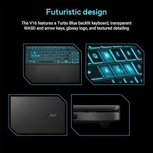 ASUS V16 Gaming Laptop  16  WUXGA 144Hz Display  Intel Core 7 Processor 240H  NVIDIA GeForce RTX 5060  16GB Memory  512GB Storage  Windows 11  Matte Black  V3607VM ES74