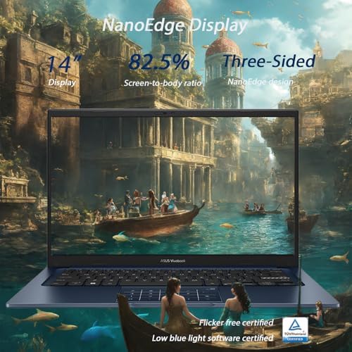 ASUS VivoBook Laptop 2026 Edition   Intel 13th Gen 6 Core Processor Up to 4 5GHz  Beat i7 1195G7    16GB RAM   256GB PCIe SSD   14 FHD Display   Bluetooth   HDMI   Thin & Light   Win 11 w/o Mouse