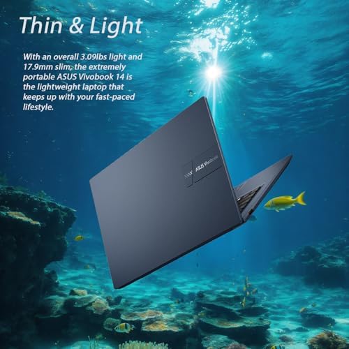 ASUS VivoBook Laptop 2026 Edition   Intel 13th Gen 6 Core Processor Up to 4 5GHz  Beat i7 1195G7    16GB RAM   256GB PCIe SSD   14 FHD Display   Bluetooth   HDMI   Thin & Light   Win 11 w/o Mouse