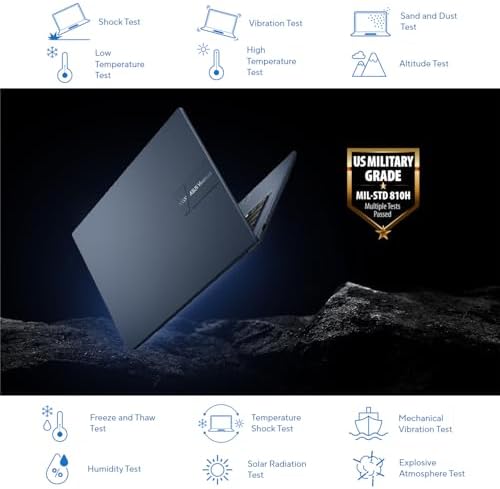 ASUS VivoBook Laptop 2026 Edition   Intel 13th Gen 6 Core Processor Up to 4 5GHz  Beat i7 1195G7    16GB RAM   256GB PCIe SSD   14 FHD Display   Bluetooth   HDMI   Thin & Light   Win 11 w/o Mouse