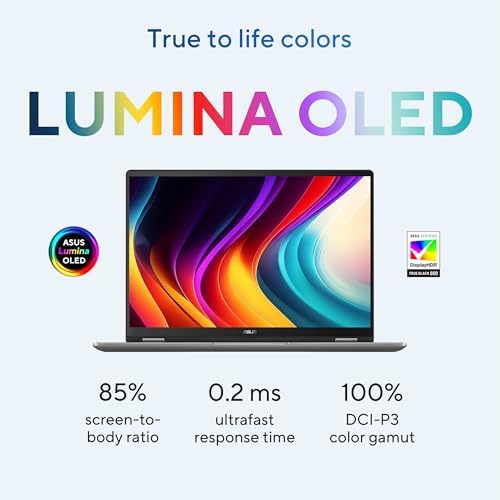 ASUS Vivobook 14 Flip Laptop Copilot  PC  14  OLED WUXGA 60Hz Touch Display  Intel  Core  Ultra 5 226V  Intel  Arc  Graphics  16GB Memory  512GB Storage  Windows 11  Matte Gray  TP3407SA ES54T