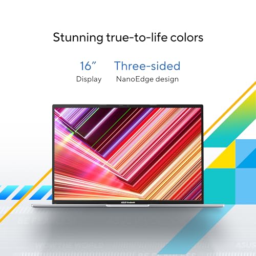 ASUS Portátil Vivobook 16, pantalla WUXGA 60Hz de 16 pulgadas, Intel Core i5-13420H, gráficos Intel Iris X, memoria de 16 GB, almacenamiento de 512 GB, Windows 11, Cool Silver, F1605VA-ES56