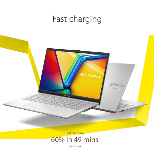 ASUS Vivobook Go 15 6 Slim Laptop AMD Ryzen 5 7520U 8GB 512GB Windows 11 Home Cool Silver Military Grade Durability Fast Charging Webcam Shield E1504FA AS54