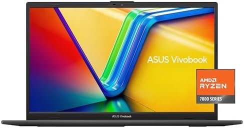 ASUS Vivobook Go 15 6  FHD Slim Laptop  AMD Ryzen 3 7320U Quad Core Processor  8GB DDR5 RAM  256GB SSD  Windows 11 Home  Fast Charging  Webcam Shield  Military Grade Durability  Black  E1504FA AB34