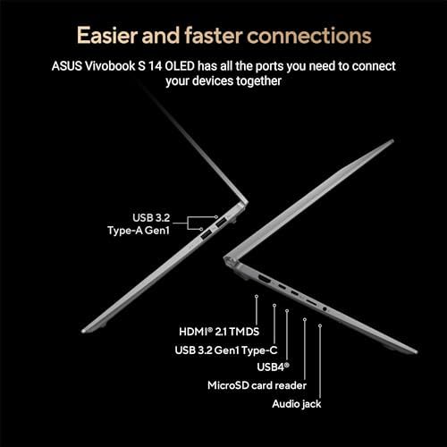 ASUS Vivobook S 14 OLED Slim Laptop, AMD Ryzen AI 9 365 (10 núcleos), 24 GB, SSD de 1 TB, teclado RGB personalizable, plata fría, M5406WA-AH94