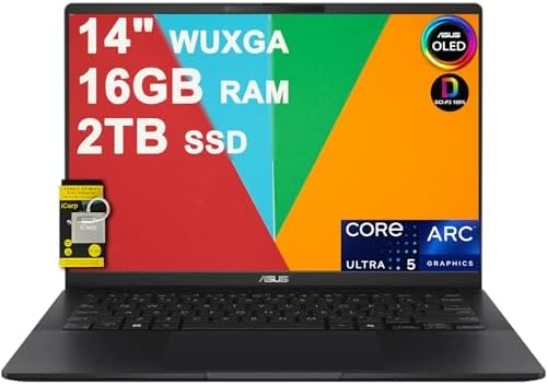 ASUS Vivobook S 14  OLED Copilot  PC AI Powered Laptop for Content Creation Intel 8 core Ultra 5 226v  >Ultra 7 155H  16GB RAM 512GB SSD Thunderbolt 4 Lighweight Win11 w/ICP Accessory