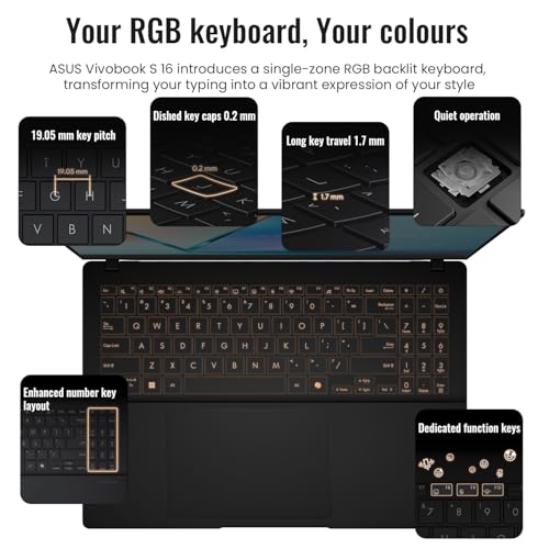 ASUS Vivobook S 16 AI Copilot  PC Business Laptop  15 6 2 8K 120Hz  AMD Ryzen AI 9 HX 370  32GB RAM  1TB SSD  Radeon Graphics  Wi Fi 6  RGB Backlit KB  Win11 H  Bundle with ADATA 512GB External SSD