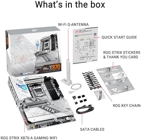 ASUS X870 MAX GAMING WIFI7 W AMD AM5 ATX Motherboard  8 layer White PCB  12 2 1 80A DrMOS  DDR5  PCIe 5 0 x16 Q Release  3x M 2  Wi Fi 7 Q Antenna  USB4  Type C   2 5Gb LAN  BIOS FlashBack   Aura Sync