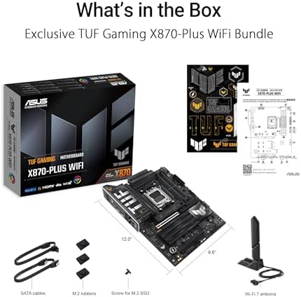 ASUS X870 MAX Gaming WIFI7 AMD AM5 ATX Motherboard  12 2 1 80A DrMOS  DDR5  PCIe 5 0 x16 Q Release  3X M 2  Wi Fi 7 Q Antenna  2 5Gb LAN  USB4  Type C   USB C  20Gbps  BIOS Flashback   Aura Sync