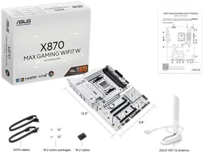 ASUS X870 MAX Gaming WIFI7 AMD AM5 ATX Motherboard  12 2 1 80A DrMOS  DDR5  PCIe 5 0 x16 Q Release  3X M 2  Wi Fi 7 Q Antenna  2 5Gb LAN  USB4  Type C   USB C  20Gbps  BIOS Flashback   Aura Sync