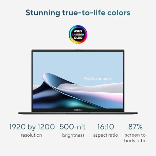 ASUS Zenbook 14 AI PC OLED Touchscreen Laptop  Intel Ultra 9 285H  32GB DDR5  1TB SSD  14 FHD   16 Core  > i9 13900H   Backlit  2x Thunderbolt 4  Wi Fi 7  18 Hr Battery  IR Webcam  Win 11 Pro  UX3405