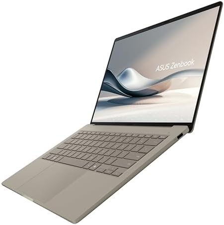 ASUS Zenbook A14; Copilot  PC  Ultrathin Laptop  14  WUXGA OLED  Snapdragon  X Processor  16 GB Memory  512GB SSD  Wi Fi 6E  Zabriskie Beige  UX3407QA DS52 CB