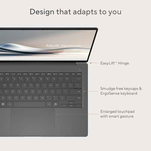 ASUS Zenbook A14; Copilot  PC  Ultrathin Laptop  14  WUXGA OLED  Snapdragon  X Processor  16 GB Memory  512GB SSD  Wi Fi 6E  Zabriskie Beige  UX3407QA DS52 CB