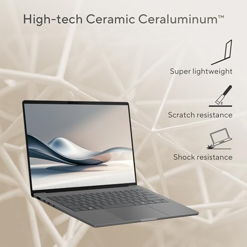 ASUS Zenbook A14; Copilot  PC  Ultrathin Laptop  14  WUXGA OLED  Snapdragon  X Processor  16 GB Memory  512GB SSD  Wi Fi 6E  Zabriskie Beige  UX3407QA DS52 CB