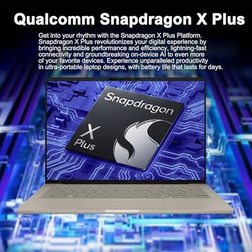 ASUS Zenbook A14 - Laptop WUXGA OLED de 14 pulgadas (100% DCI-P3, 600nits HDR) Qualcomm Snapdragon X Plus de 8 núcleos (hasta 45 superiores) 16 GB DDR5 512 GB SSD para Creator Business Professional Win11 ICP Hub