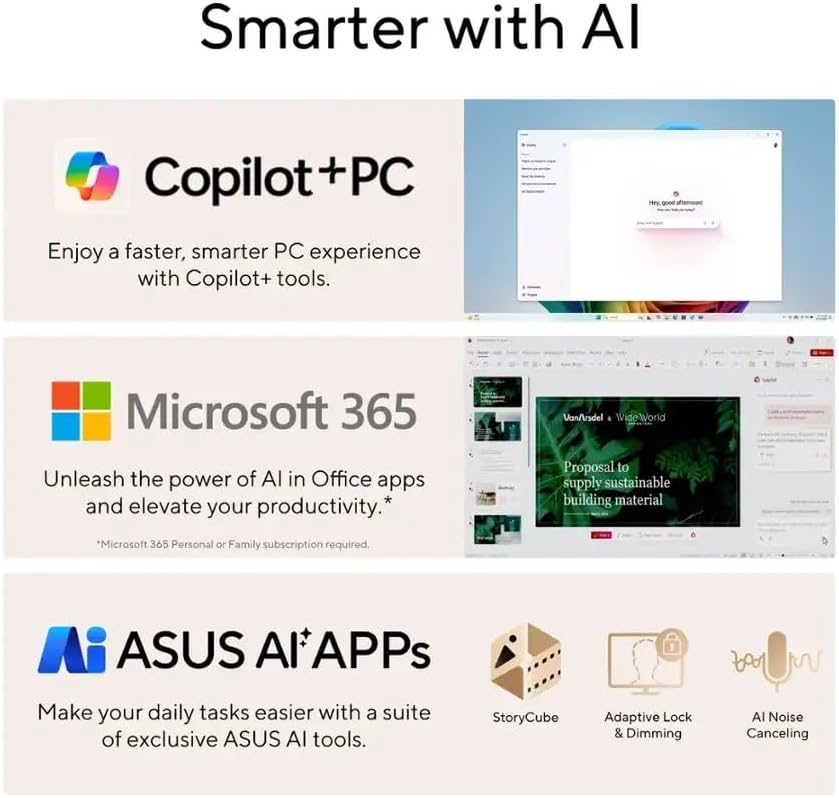 ASUS   Zenbook S 14 3K 2880 x 1800  Touch Copilot  Slim Laptop  Intel Ulltra7 256V  AMOLED 500nits  Wi Fi 7  2X Thunderbolt 4  w11  w/Stylus Pen & 128GB PSD  16GB LPDDR5X RAM   1152GB SSD 